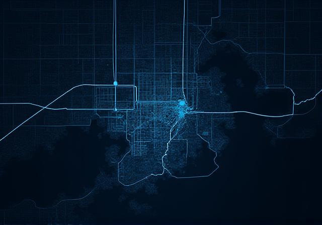 Dark stylized map showing Jacksonville port logistics region